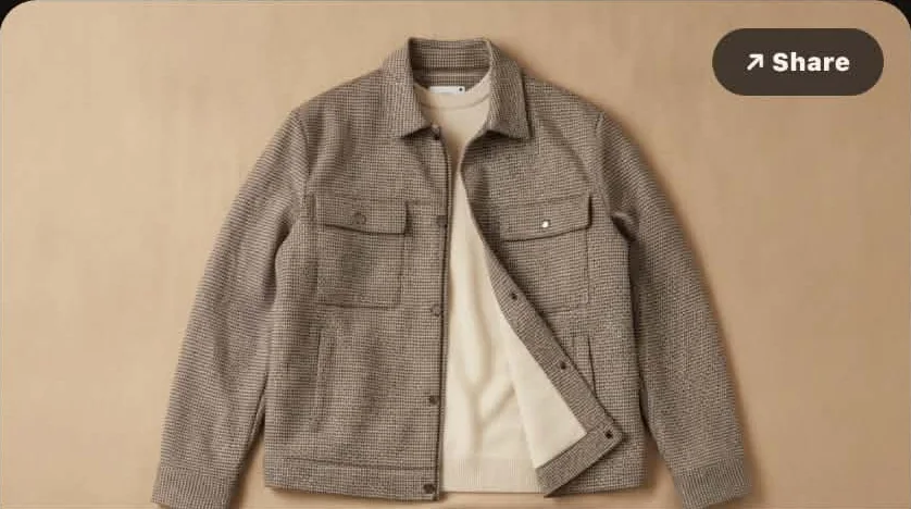 Stylark output: the jacket and knit laid flat